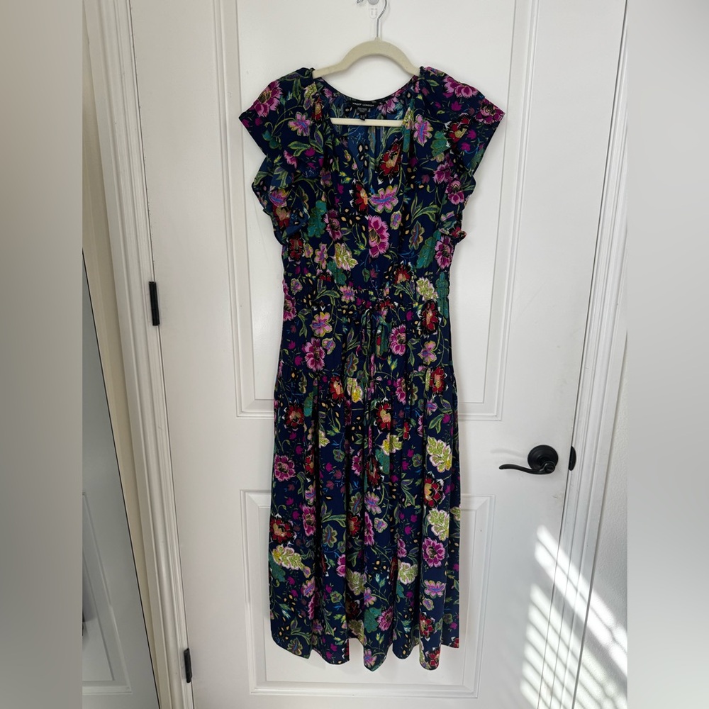 Floral Print Dress with Ruffle Sleeves